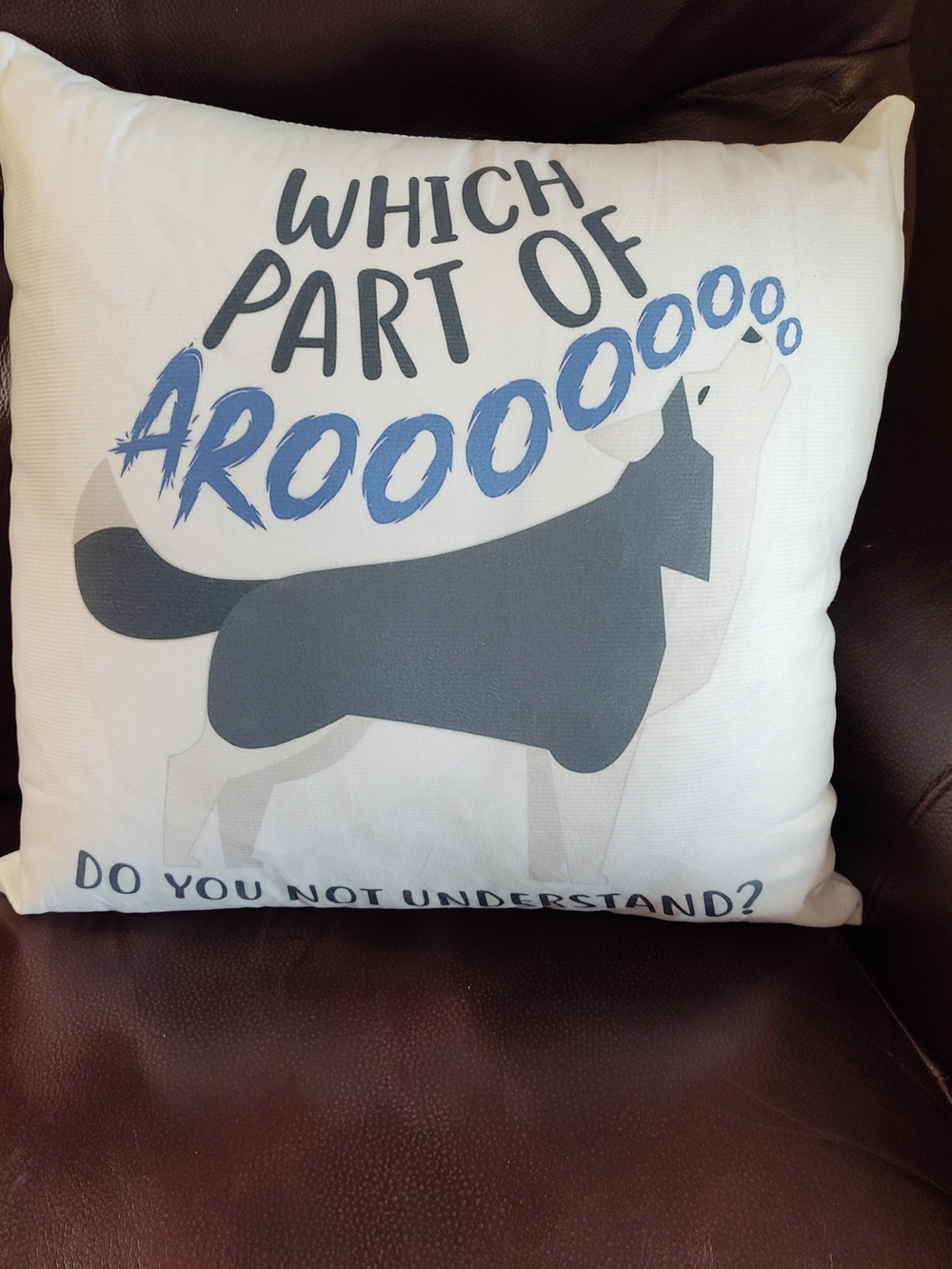 Husky Accent Pillow in Blue and Gray - Home Accents 18x18